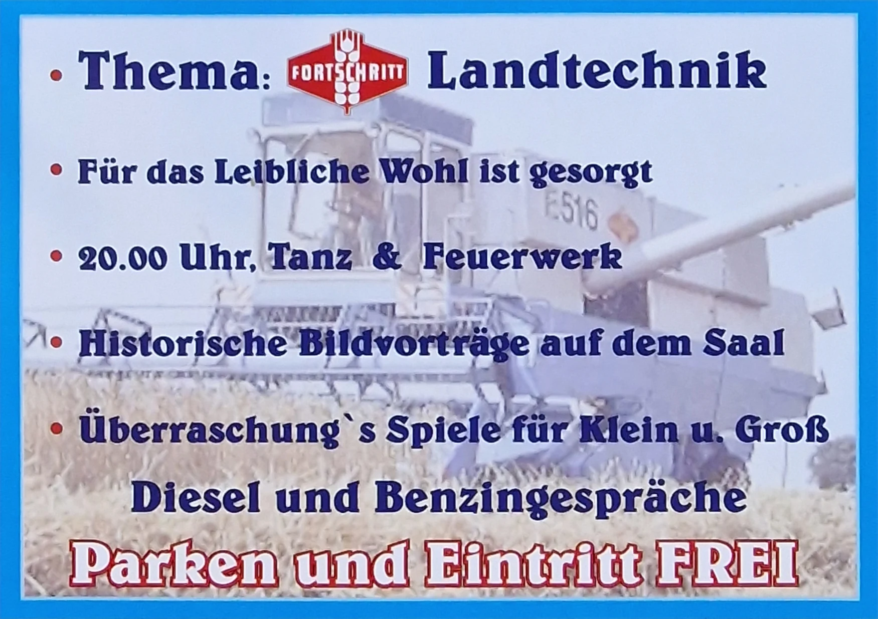 Plakat zum Rittersdorfer Traktorentreffen und Wintertreffen am 6. März 2027